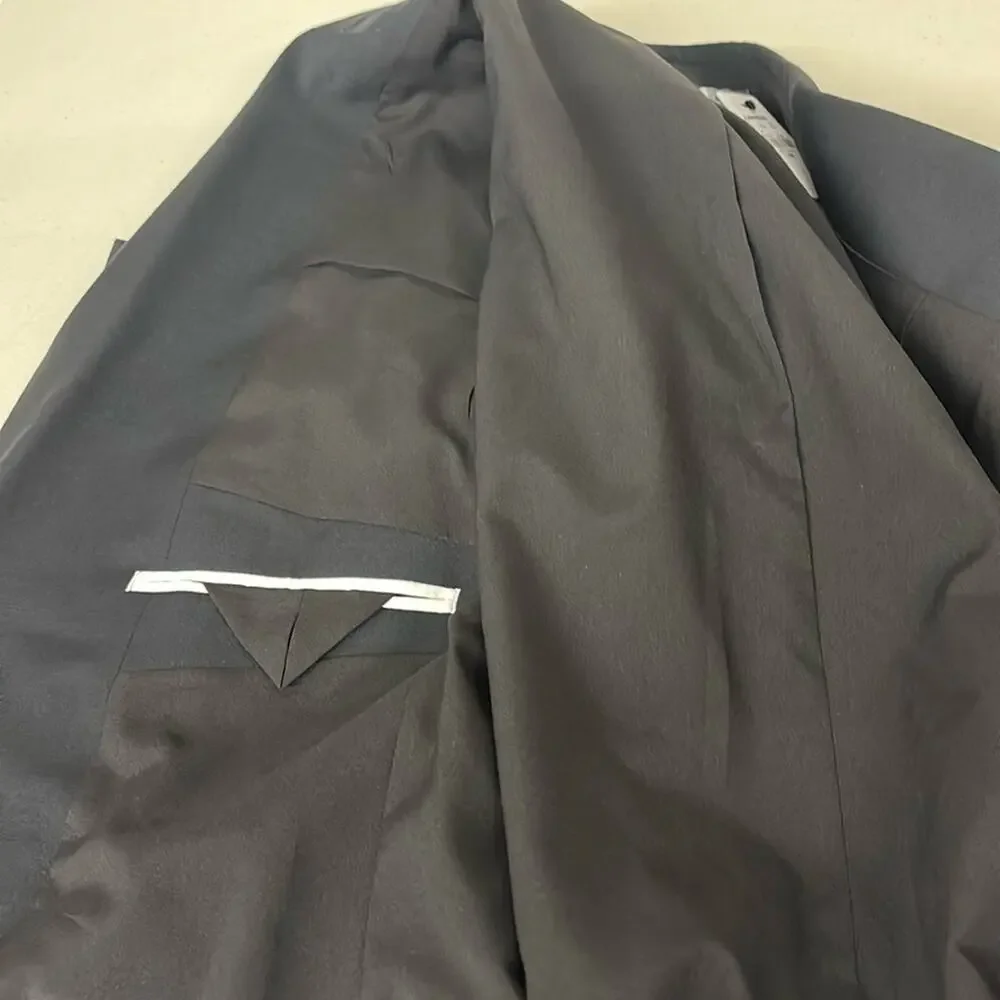 New $298 NWT 40R regular classic wool Express performance solid black 2 button